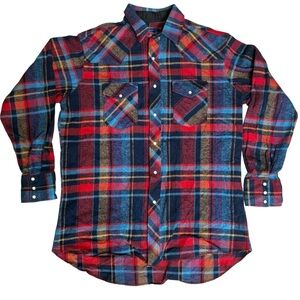 Vintage Wrangler Western Snap Button Cotton Flannel